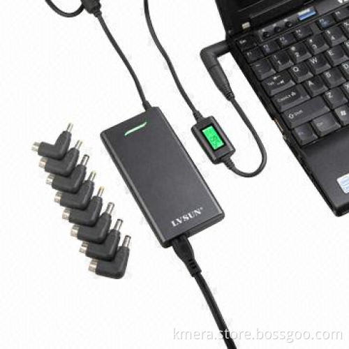 70W Ultra-slim Universal Laptop AC Adapter with LCD Display, Charge for Laptops, Mobile Phones